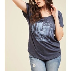ModCloth unicorn slub tee t-shirt Euc 2x